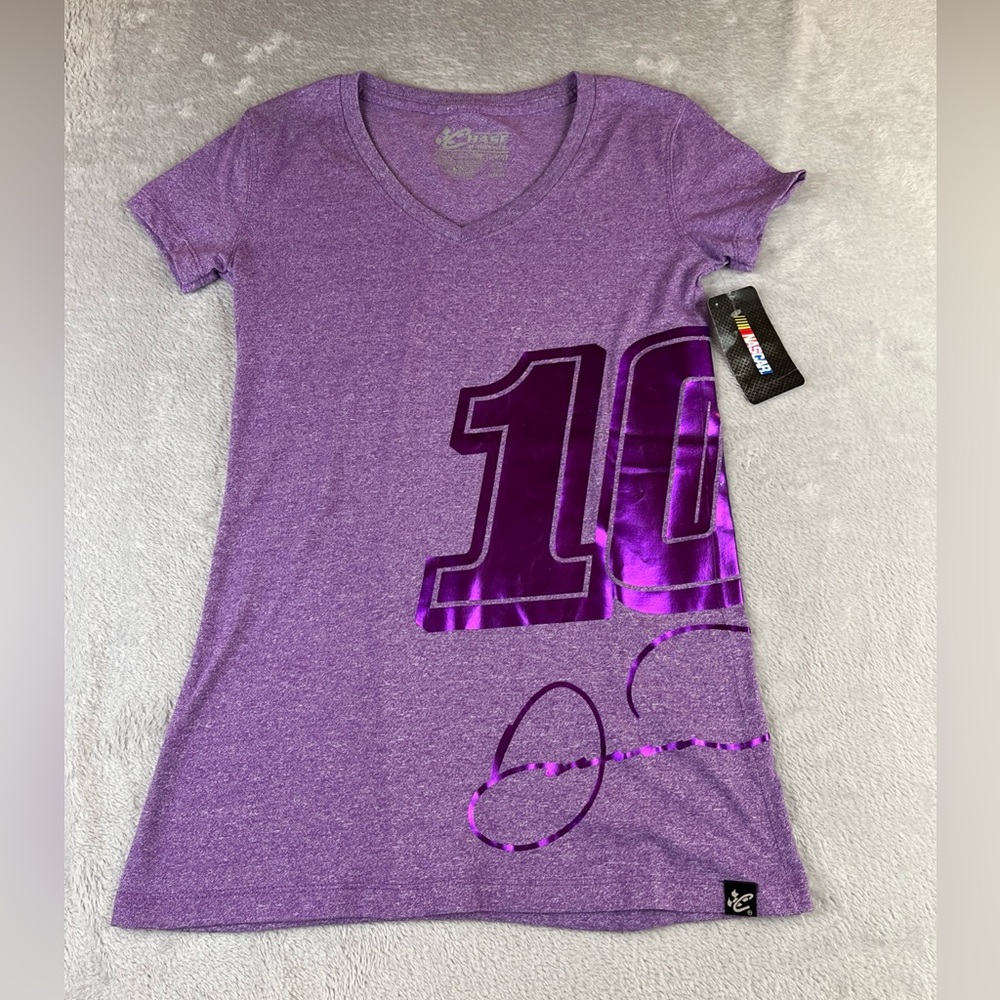 Chase Authentics Nascar Danica Patrick Women's VNeck purple shirt size XS